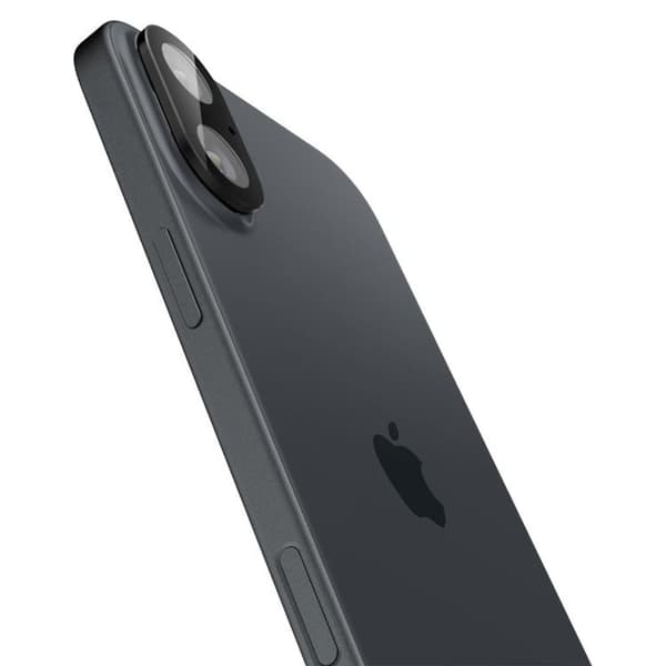 Spigen [2-Pack] iPhone 16/16 Plus Kameralinsskydd Härdat glas Optik Pro - Svart Black