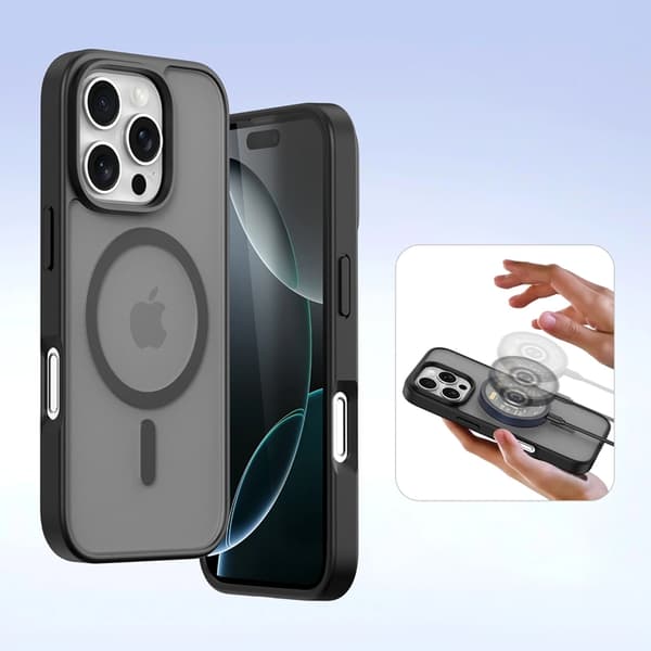 Dux Ducis iPhone 16 Pro Max Pung Taske Lawa Læder - Sort Svart