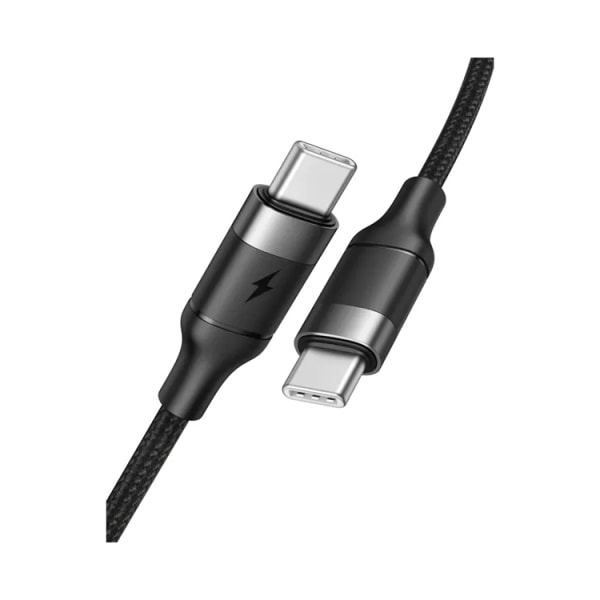 Veger USB-C til USB-C Kabel (1,2m) 2,4A - Sort