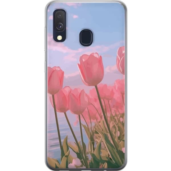 Mobilskal till Samsung Galaxy A40 med Rosa Tulpaner