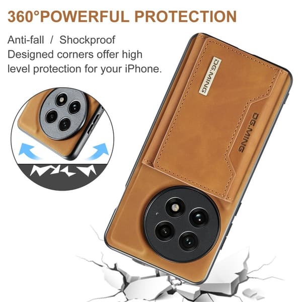 DG.MING M2 Series Mobilskal till OnePlus 13 PU PC TPU - Brun