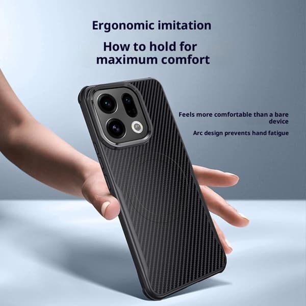 Mobilskal till Oppo Find X9 Pro 5G PU + PC + Silikon Skydd - Grå