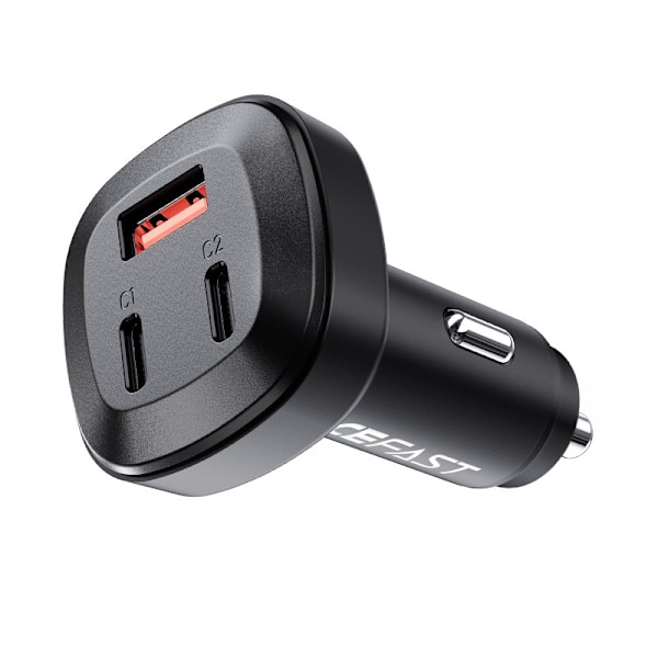 Acefast Billaddare 66W 2x USB-C Till USB - Svart Svart