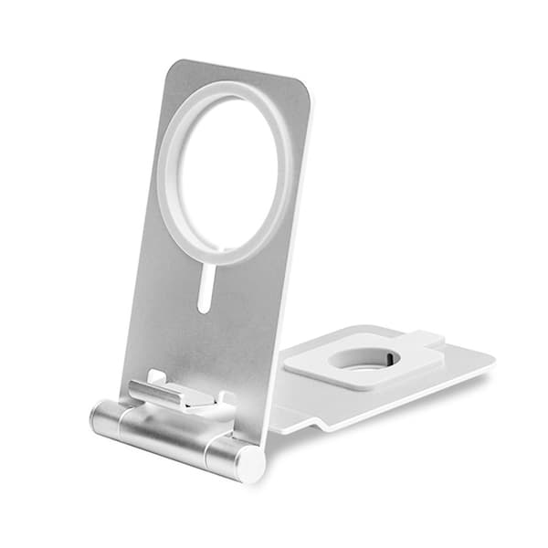 [2in1] Trådlös Laddare Magsafe iPhone/Apple Watch - Silver Silver