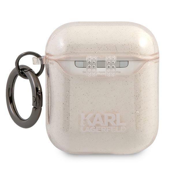 Karl Lagerfeld Skal Glitter Karl`s Head Airpods - Guld Yellow