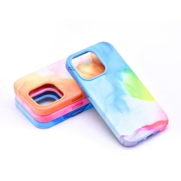 iPhone 14 Plus Magsafe Mobilcover Læder - Multicolor Splash