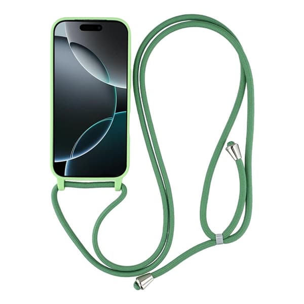 Mobilskal till iPhone 17 Pro Max TPU Shockproof med Lanyard - Grön Grön