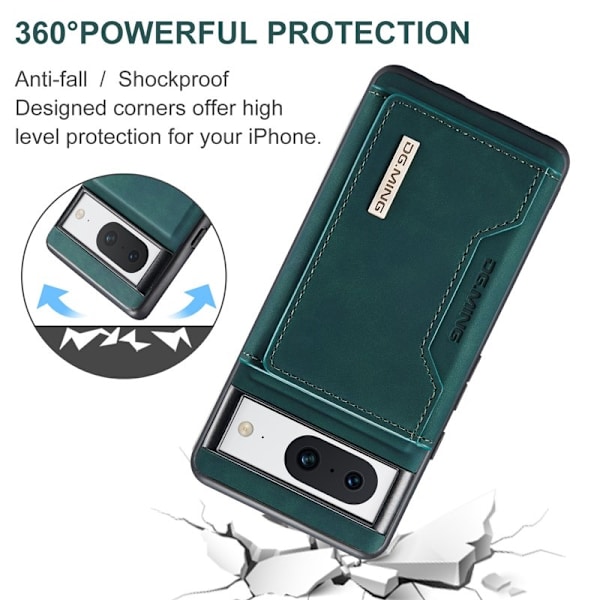 DG.MING M2 Series Google Pixel 8 Plånboksfodral Konstläder Grön