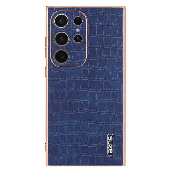 AZNS Samsung Galaxy S23 Ultra Plånboksfodral Konstläder - Blå