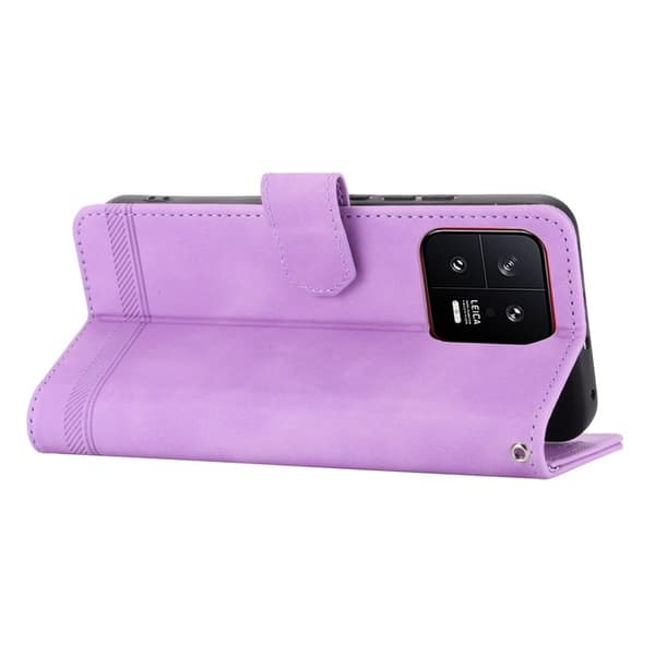 DIERFENG DF-03 Plånboksfodral för Xiaomi 13 5G - Konstläder - Lila