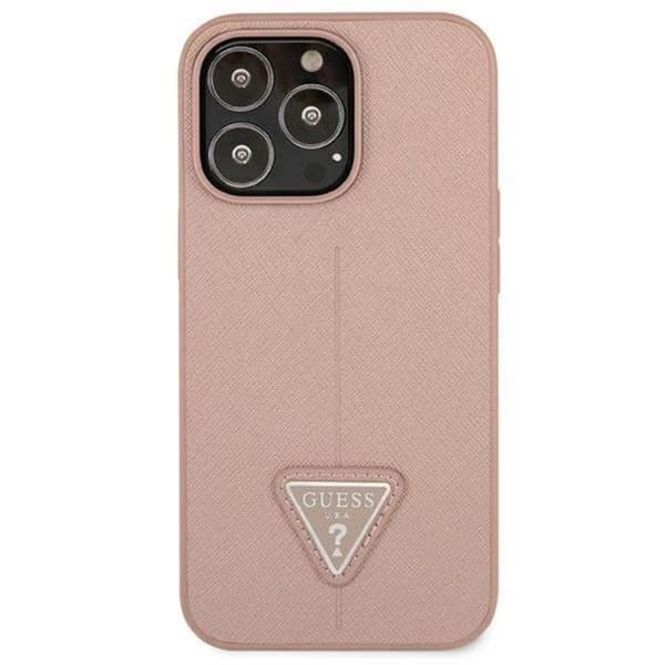 Guess iPhone 13 Pro/13 Skal Saffiano Triangle Logo - Rosa Rosa