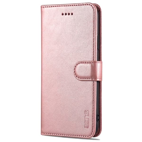 AZNS Mobilskal till iPhone 12/12 Pro - KonstLäder - Ställfunktion - Rosa