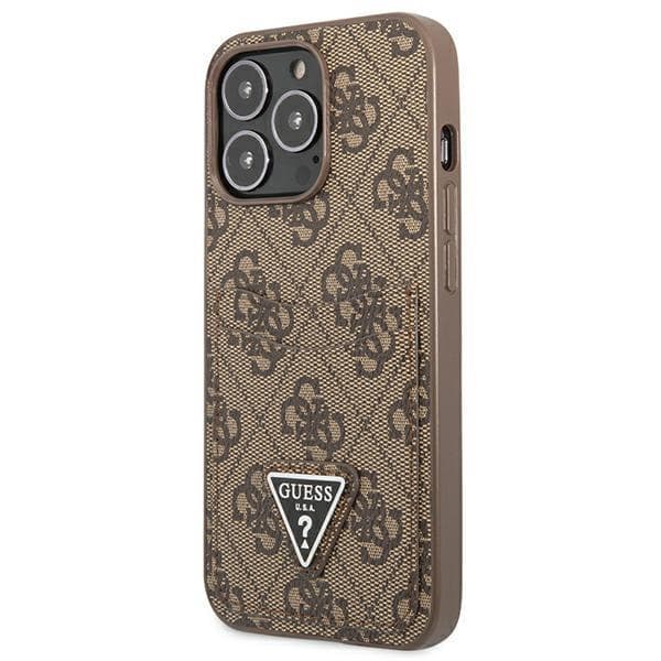 Guess iPhone 13 Pro Skal Korthållare Triangle Logo - Brun Brun