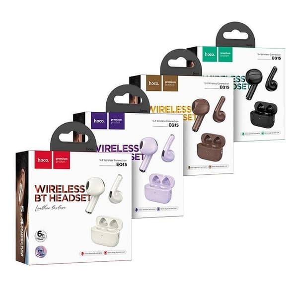 HOCO TWS In-Ear Bluetooth Hörlurar EQ15 - Lila Lila