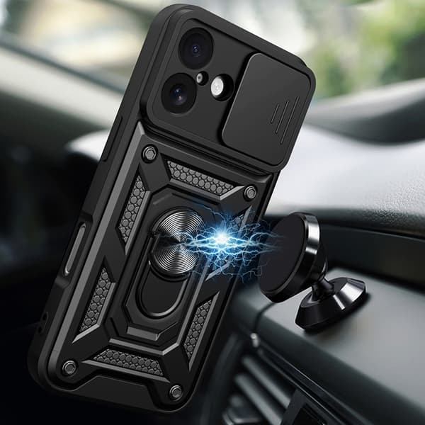 Mobilskal till iPhone 17 Hybrid Armor Camshield - Svart Svart
