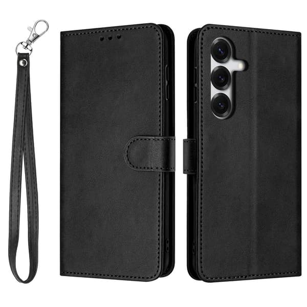 Plånboksfodral för Samsung Galaxy S26 Flip Ställ Konstläder - Svart