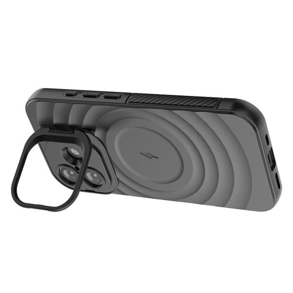 Mobilskal till iPhone 17 MagSafe Ripple Texture Kickstand - Svart Svart