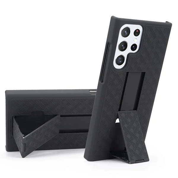 Galaxy S22 Ultra Mobilskal Kickstand - Svart Svart