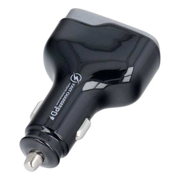 Billaddare USB-C USB QC/2x USB-C - Svart Svart