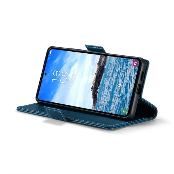 CASEME Plånboksfodral Konstläder för Samsung Galaxy S24 FE - Blå