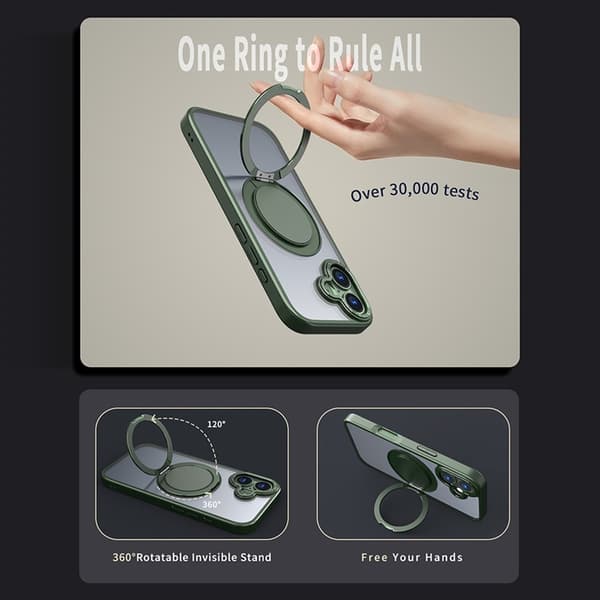 Mobilskal till iPhone 17 MagSafe TPU+PC Kickstand - Grön Grön