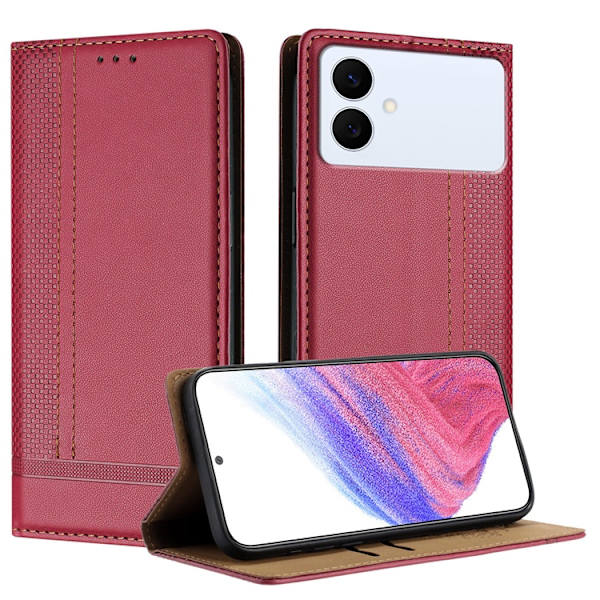 Galaxy S26/S26 Pro Plånboksfodral L-Shaped Grid Pattern Röd