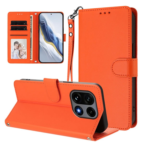 OnePlus 15 5G Plånboksfodral Konstläder Orange