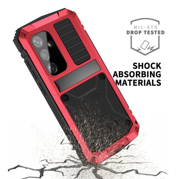 R-JUST Mobilskal till Galaxy S24 Kickstand Shockproof Röd