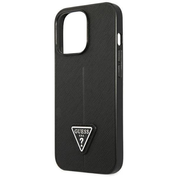 GUESS iPhone 14 Pro -kotelo Saffiano Triangle Logo - Musta Black