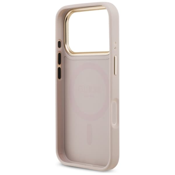 Guess Mobilskal till iPhone 17 Pro Magsafe Strass Logo - Rosa Rosa
