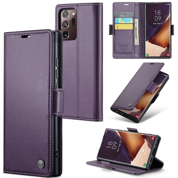 CASEME Plånboksfodral Konstläder för Samsung Galaxy Note20 Ultra - Lila
