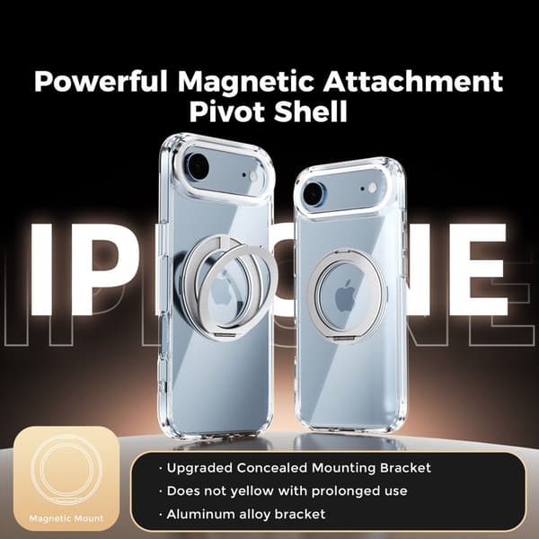 ABEEL Q-LUCK Mobilskal till iPhone Air Shockproof Silver med Kickstand