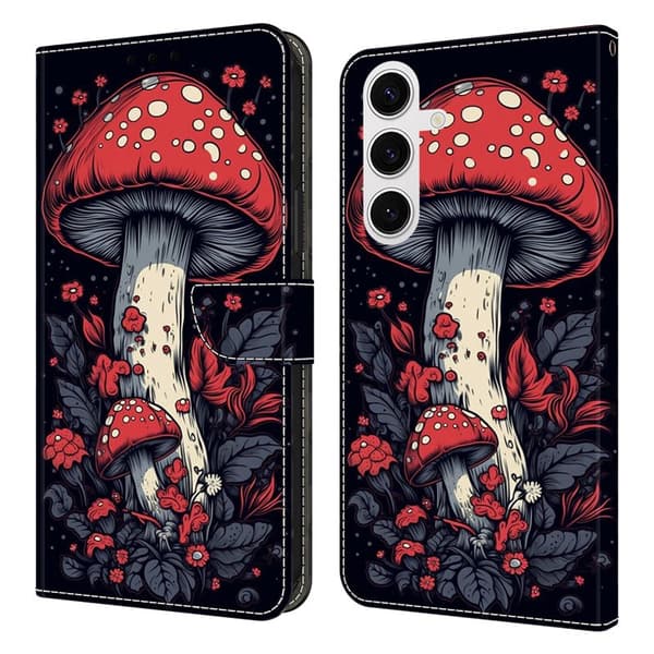 Plånboksfodral för Samsung Galaxy S26 Plus Konstläder - Röd svamp
