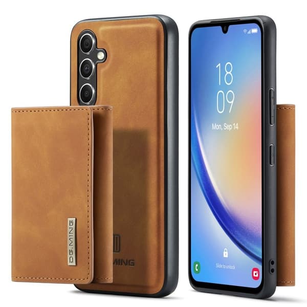 DG.MING Samsung Galaxy A34 5G Konstläder Plånboksfodral Magnetisk Brun