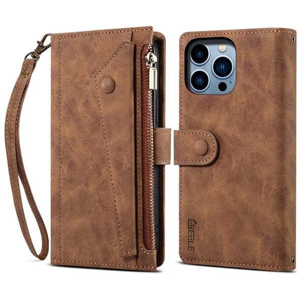 ESEBLE Star Series iPhone 16 Pro Plånboksfodral Konstläder - Brun