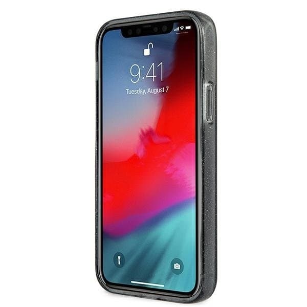 Guess iPhone 12 Pro Max Skal Glitter Logo - Musta Black