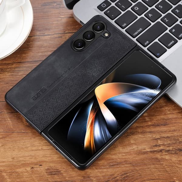 AZNS Samsung Galaxy Z Fold5 Plånboksfodral Konstläder - Svart