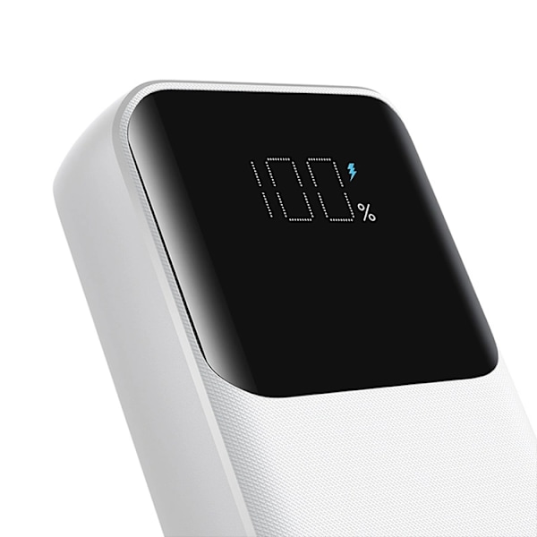 Joyroom Powerbank 10000mAh 30W med Lightning/USB-C Kablar - Vit
