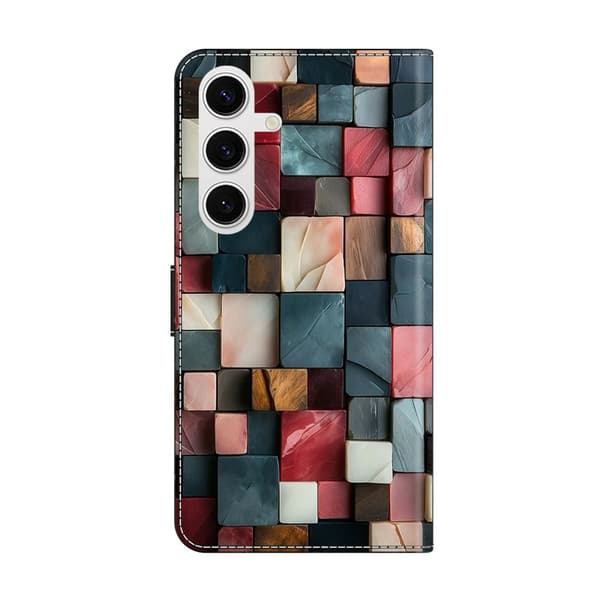 Plånboksfodral för Samsung Galaxy S26 Plus Fällbart Ställ Färgglad Tegelmönster