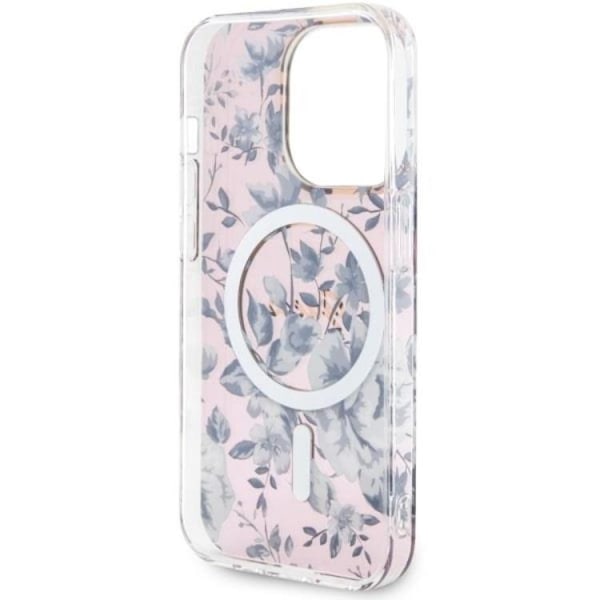 Guess iPhone 14 Pro Max Mobilskal MagSafe Flower - Rosa