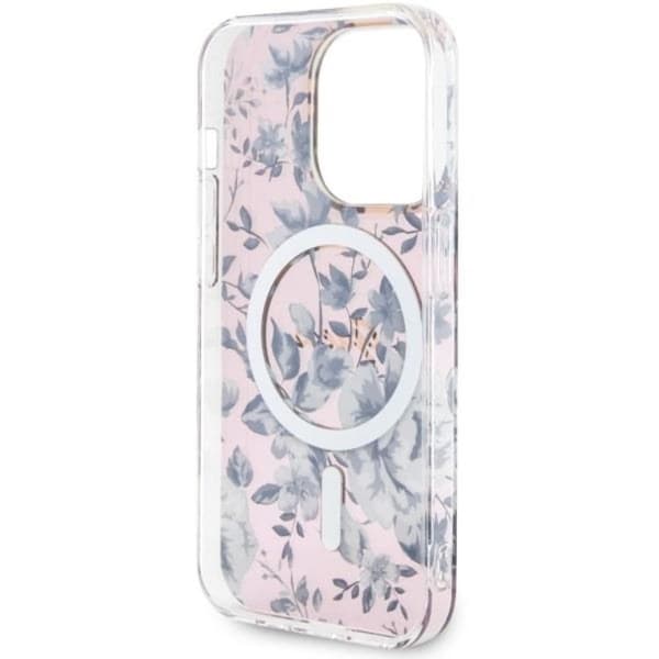 Guess Mobilskal till iPhone 14 Pro Max MagSafe Flower - Rosa Rosa