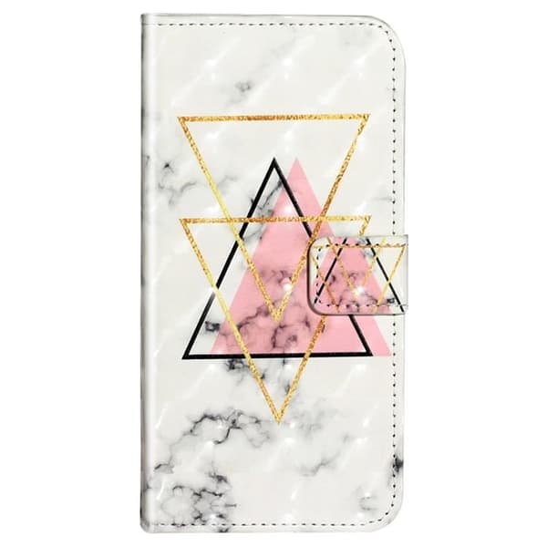 iPhone 14 Pro Max Plånboksfodral 3D Pattern - Triangle Vit