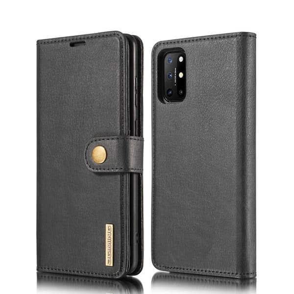 DG.MING OnePlus 8T Äkta Läder Plånboksfodral Svart