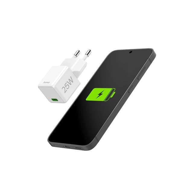 HAMA Mini Hurtigoplader USB-C PD 25W Hvid