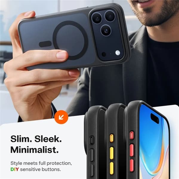 TORRAS Mobilskal till iPhone 17 Pro MagSafe Matt PC + TPU - Svart Svart