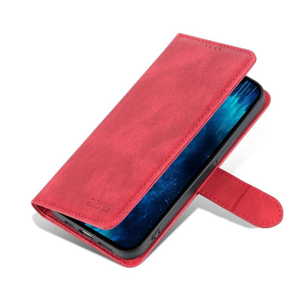 AZNS iPhone 14 Pro Plånboksfodral i Konstläder - Röd