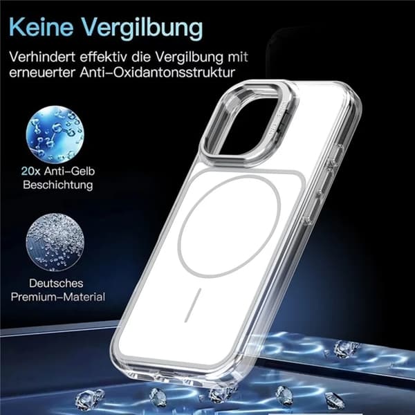 Mobilskal till iPhone 16 MagSafe Lens Kickstand med Handrem - Vit Vit