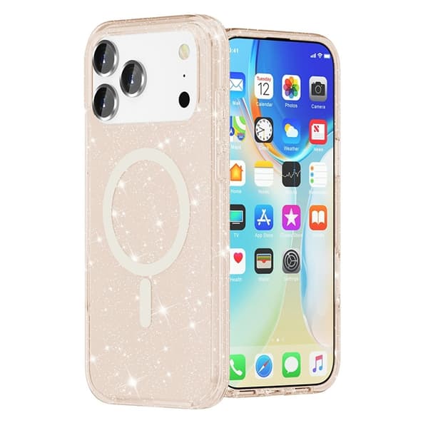 Mobilskal till iPhone 17 Pro MagSafe Puderglitter - Guld Guld
