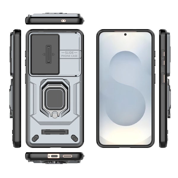 WANLONFENG Mobilskal för Samsung Galaxy S26 Plus PC + TPU Kickstand - Grå