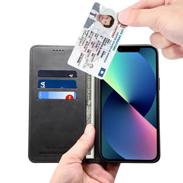 SUTENI iPhone 14 Pro Max Pungeetui Textured Surface - Sort Svart